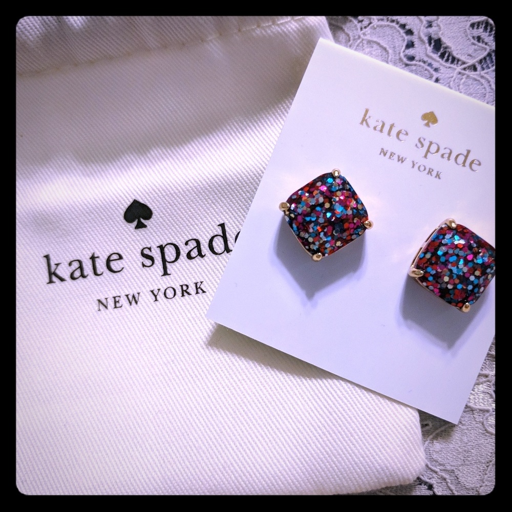 Kate Spade multi-colored glitter stud earrings